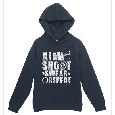 Aim Shoot Swear Repeat Bow Arrow Archery Archer Bowhunter Urban Pullover Hoodie