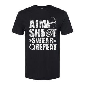 Aim Shoot Swear Repeat Bow Arrow Archery Archer Bowhunter Softstyle® CVC T-Shirt