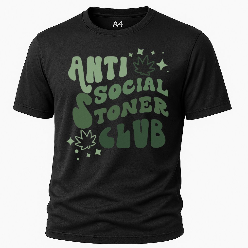 Anti Social Stoner Club Funny Weed Quote Smoking Performance Shirt