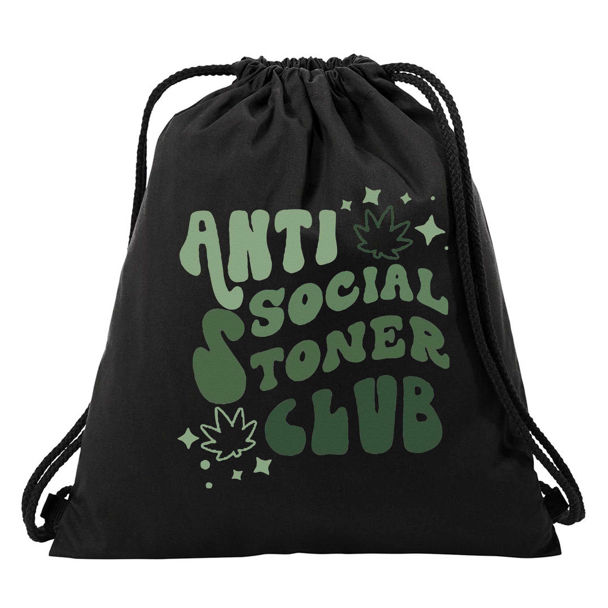 Anti Social Stoner Club Funny Weed Quote Smoking Drawstring Bag