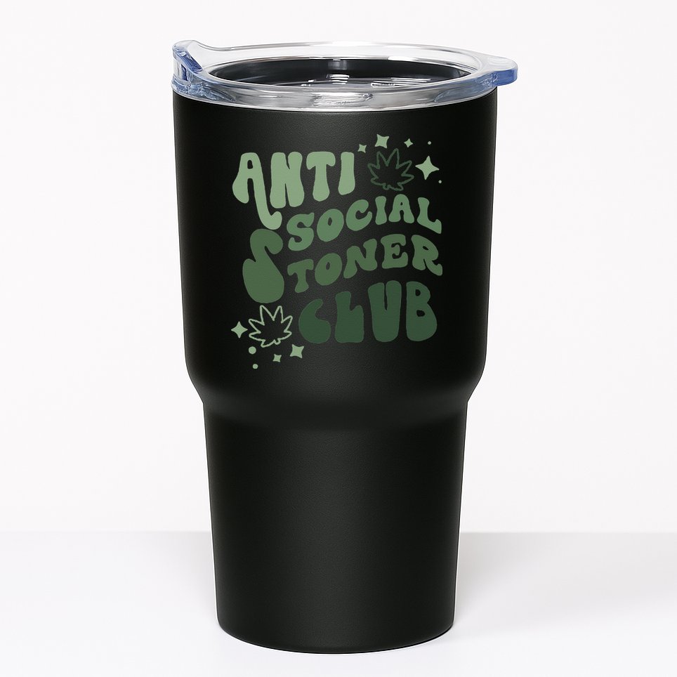 Anti Social Stoner Club Funny Weed Quote Smoking Tumbler