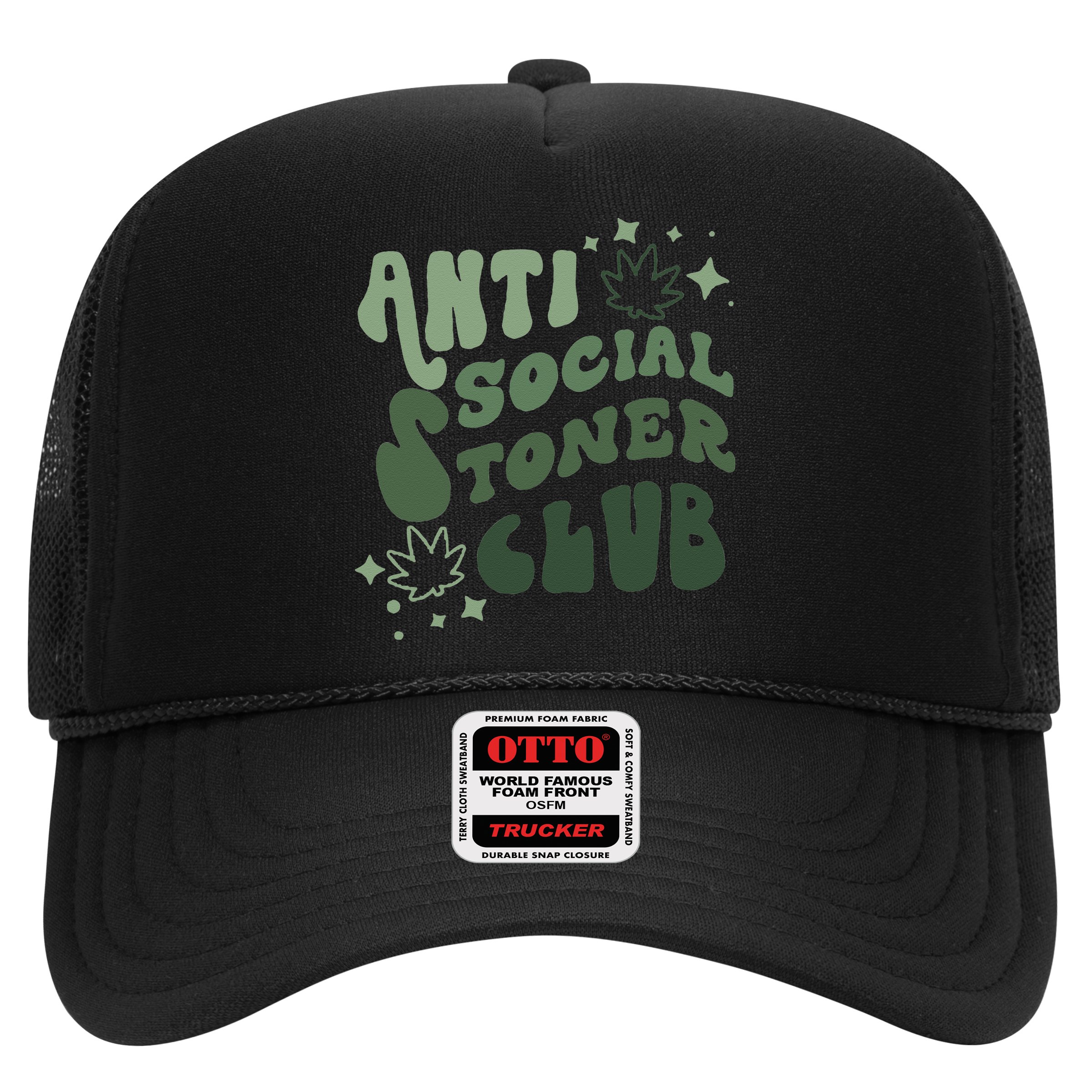 Anti Social Stoner Club Funny Weed Quote Smoking Hat