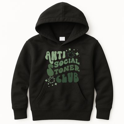 Anti Social Stoner Club Funny Weed Quote Smoking Kids Hoodie