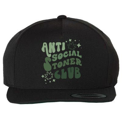 Anti Social Stoner Club Funny Weed Quote Smoking Wool Snapback Cap