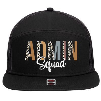 Admin Squad School Admin Assistant Principal Administrator 7 Panel Mesh Trucker Snapback Hat