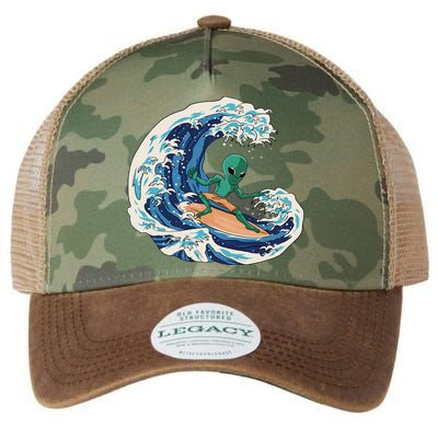 Alien Surfing Summer Surfer Legacy Tie Dye Trucker Hat