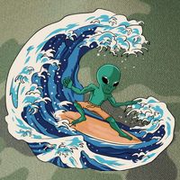 Alien Surfing Summer Surfer Legacy Tie Dye Trucker Hat