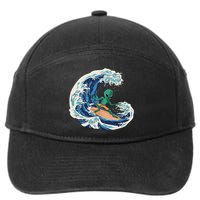 Alien Surfing Summer Surfer 7-Panel Snapback Hat