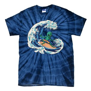 Alien Surfing Summer Surfer Tie-Dye T-Shirt