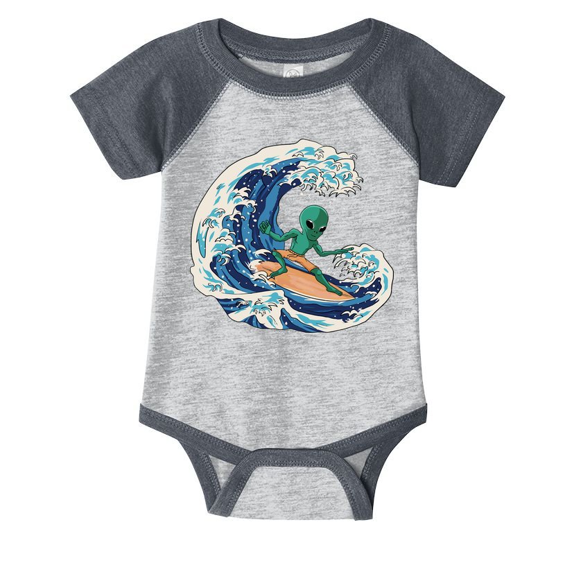 Alien Surfing Summer Surfer Infant Baby Jersey Bodysuit