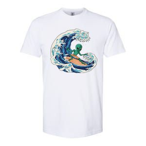 Alien Surfing Summer Surfer Softstyle CVC T-Shirt