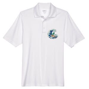 Alien Surfing Summer Surfer Men's Origin Performance Pique Polo