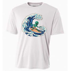 Alien Surfing Summer Surfer Cooling Performance Crew T-Shirt