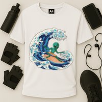 Alien Surfing Summer Surfer Cooling Performance Crew T-Shirt