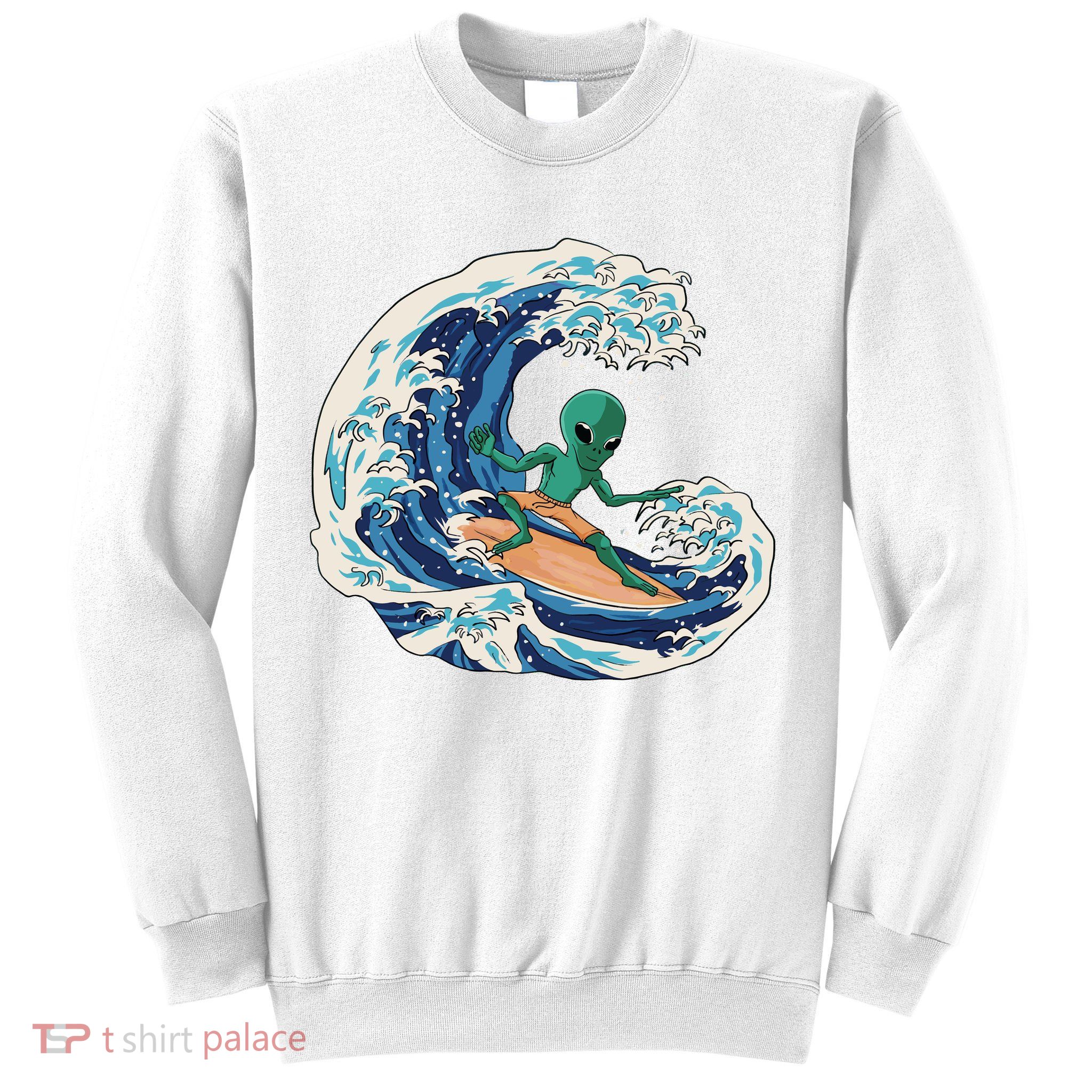 Alien Surfing Summer Surfer Sweatshirt