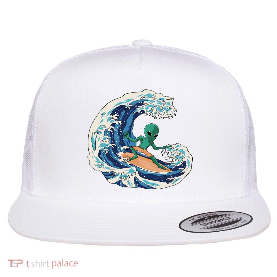 Alien Surfing Summer Surfer Flatbill Hat