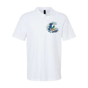 Alien Surfing Summer Surfer Softstyle Adult Sport Polo