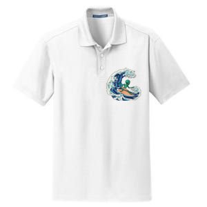 Alien Surfing Summer Surfer Dry Zone Grid Polo