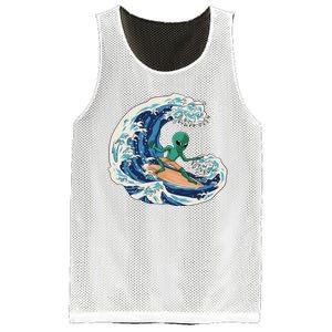 Alien Surfing Summer Surfer Mesh Reversible Basketball Jersey Tank