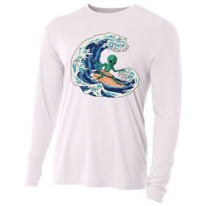 Alien Surfing Summer Surfer Cooling Performance Long Sleeve Crew