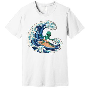 Alien Surfing Summer Surfer Premium T-Shirt