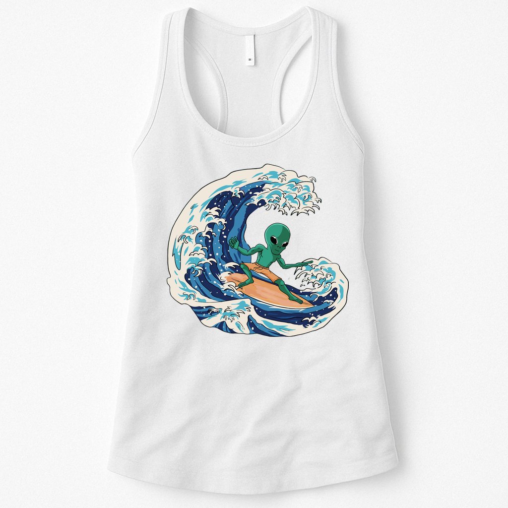 Alien Surfing Summer Surfer Womens Tank Top