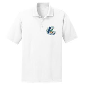 Alien Surfing Summer Surfer PosiCharge RacerMesh Polo