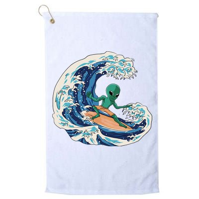 Alien Surfing Summer Surfer Golf Towel
