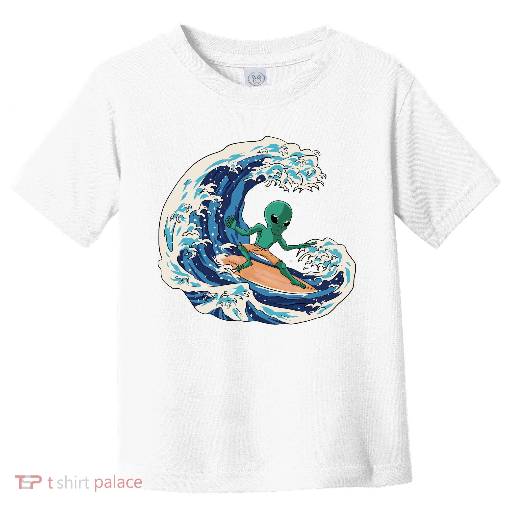 Alien Surfing Summer Surfer Toddler T-Shirt