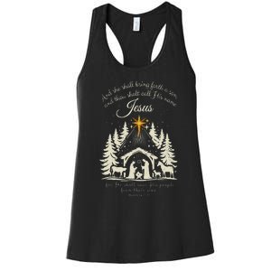 And She Shall Bring Forth A Son Jesus Christmas Women's Racerback Tank