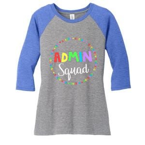 Admin Squad School Assistant Principal Crew Administrator Women's Tri-Blend 3/4-Sleeve Raglan Shirt