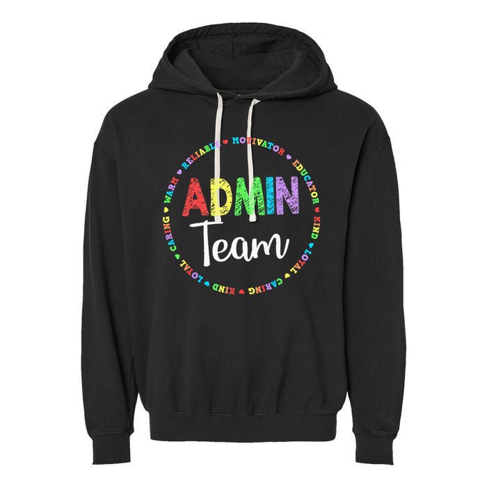 Admin Squad School Assistant Principal Team Administrator Garment-Dyed Fleece Hoodie