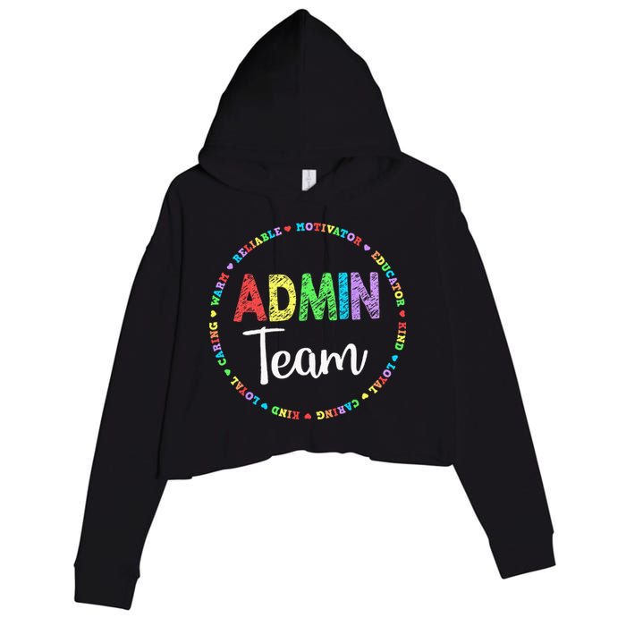 Admin Squad School Assistant Principal Team Administrator Crop Fleece Hoodie
