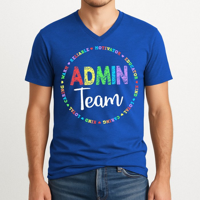 Admin Squad School Assistant Principal Team Administrator V-Neck T-Shirt