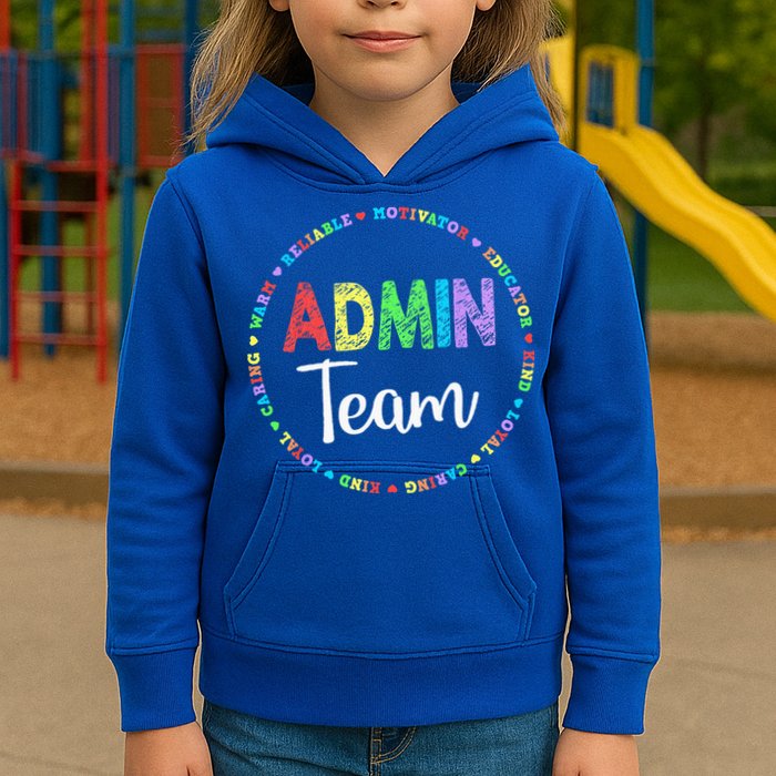 Admin Squad School Assistant Principal Team Administrator Kids Hoodie