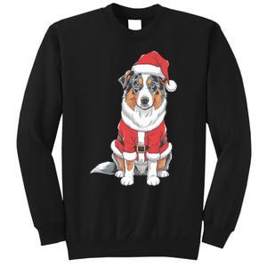 Australian Shepherd Santa Dog Christmas Sweatshirt