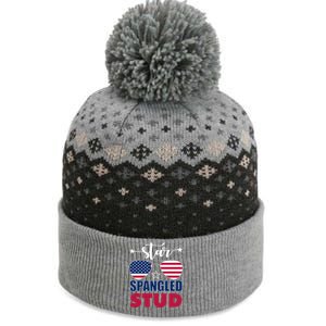 America Star Spangled Stud Graphic Funny Gift The Baniff Cuffed Pom Beanie