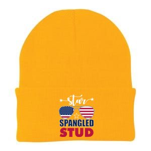 America Star Spangled Stud Graphic Funny Gift Knit Cap Winter Beanie