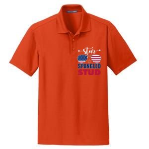 America Star Spangled Stud Graphic Funny Gift Dry Zone Grid Polo