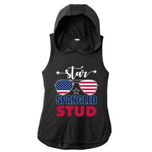 America Star Spangled Stud Graphic Funny Gift Ladies PosiCharge Tri-Blend Wicking Draft Hoodie Tank