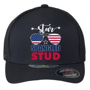 America Star Spangled Stud Graphic Funny Gift Flexfit Unipanel Trucker Cap