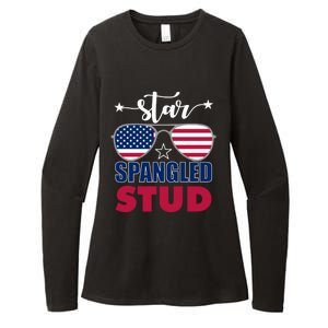 America Star Spangled Stud Graphic Funny Gift Womens CVC Long Sleeve Shirt