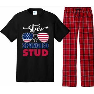 America Star Spangled Stud Graphic Funny Gift Pajama Set