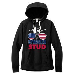 America Star Spangled Stud Graphic Funny Gift Women's Fleece Hoodie