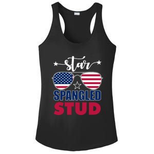 America Star Spangled Stud Graphic Funny Gift Ladies PosiCharge Competitor Racerback Tank