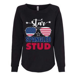 America Star Spangled Stud Graphic Funny Gift Womens California Wash Sweatshirt