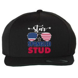 America Star Spangled Stud Graphic Funny Gift Wool Snapback Cap