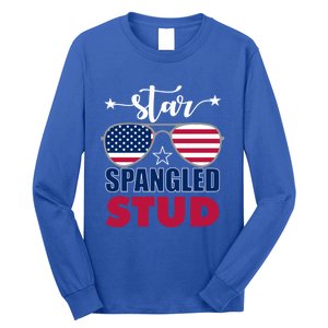 America Star Spangled Stud Graphic Funny Gift Long Sleeve Shirt