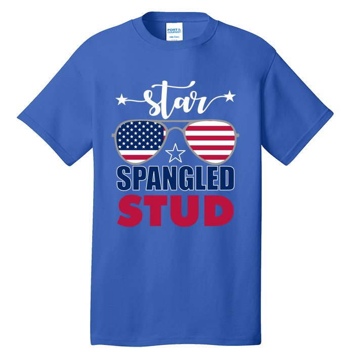 America Star Spangled Stud Graphic Funny Gift Tall T-Shirt