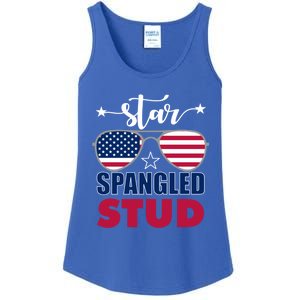 America Star Spangled Stud Graphic Funny Gift Ladies Essential Tank